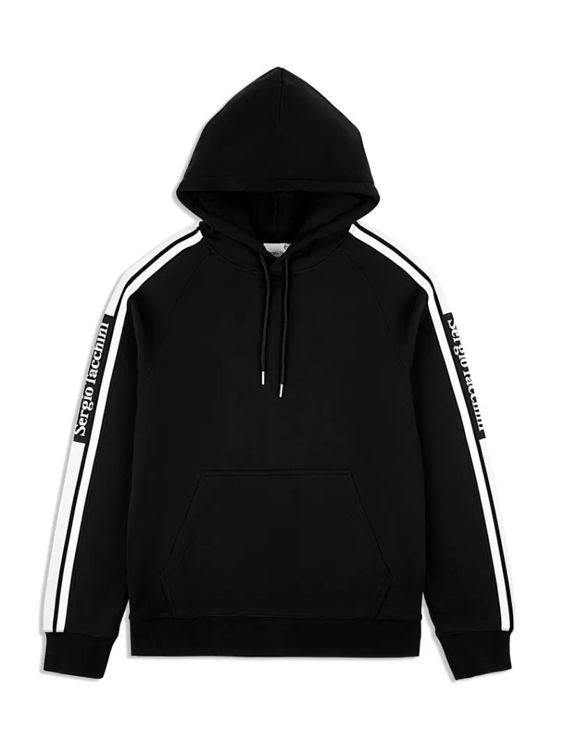 Sergio Tacchini Matching Separates>Pereto Tape Hoodie- Black Beauty