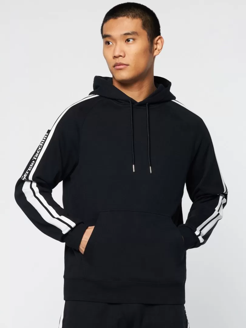 Sergio Tacchini Matching Separates>Pereto Tape Hoodie- Black Beauty