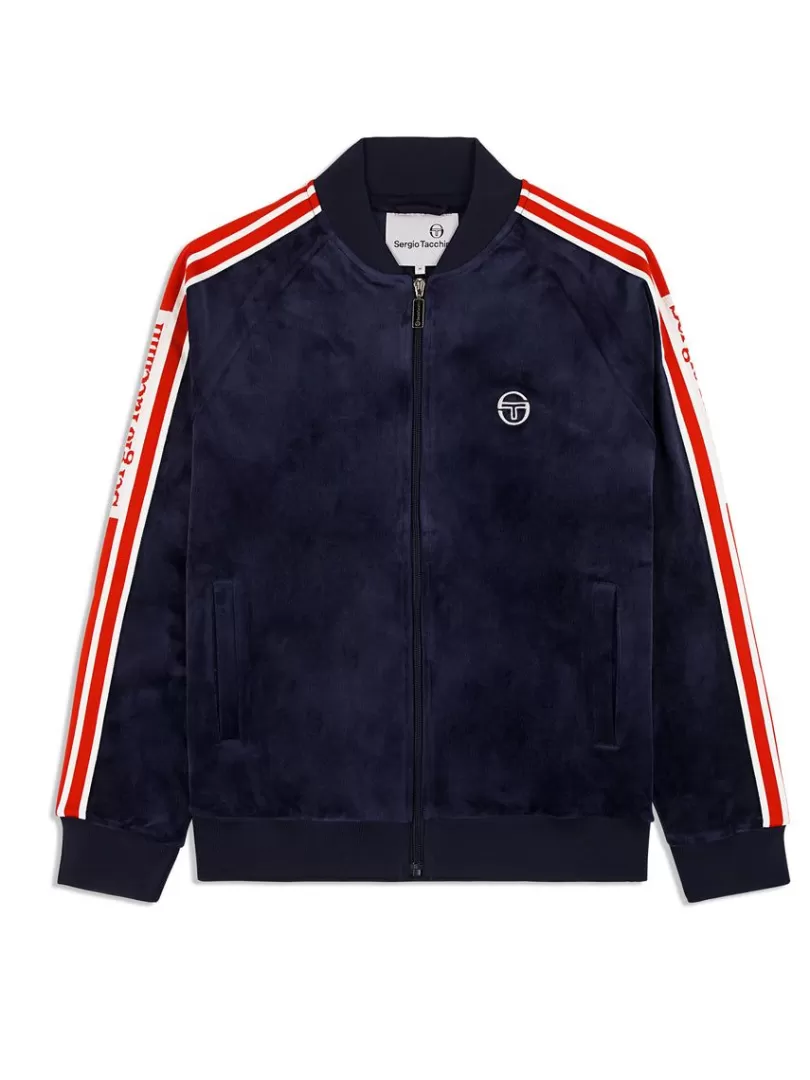 Sergio Tacchini Jackets>Pereto Velour Track Jacket- Maritime Blue