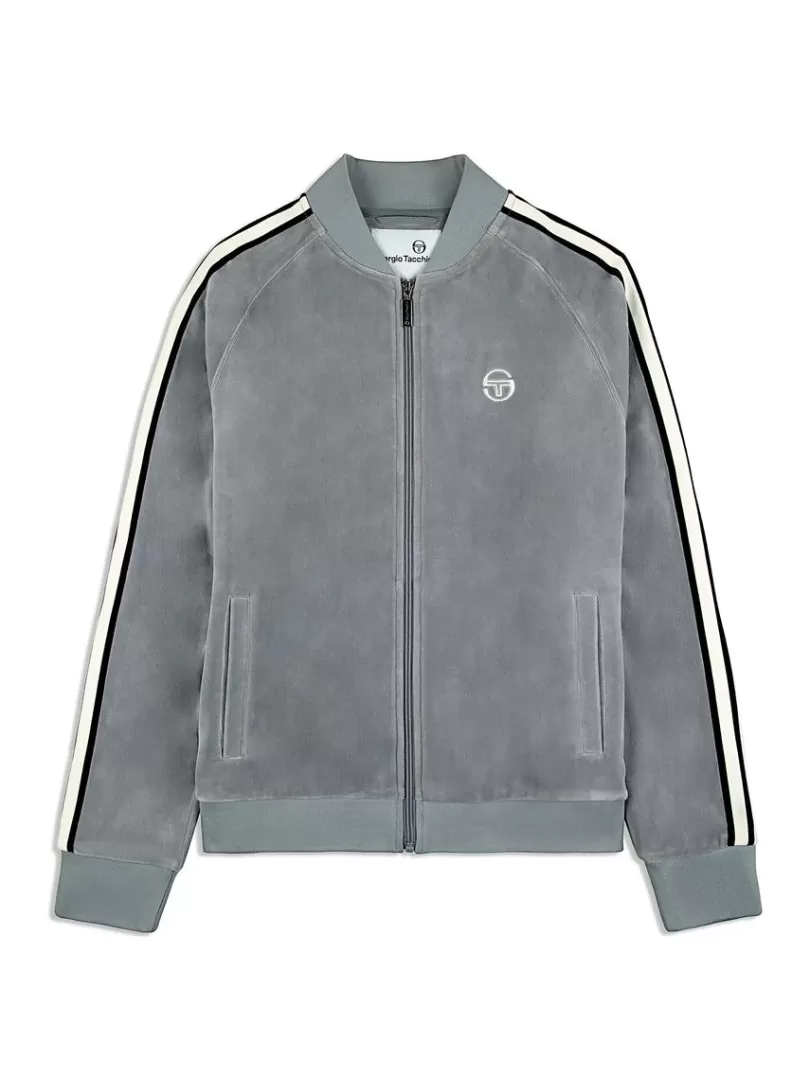 Sergio Tacchini Jackets>Pereto Velour Track Jacket- Sleet