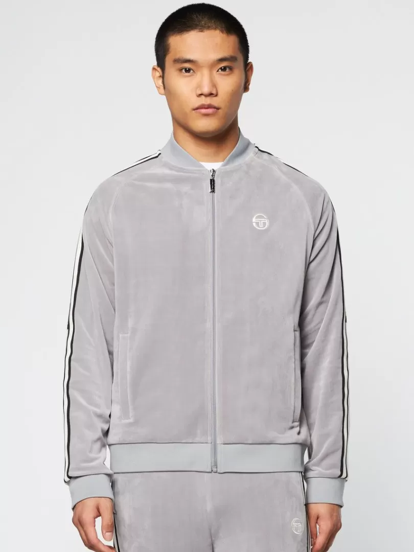 Sergio Tacchini Jackets>Pereto Velour Track Jacket- Sleet