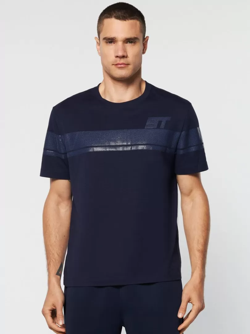 Sergio Tacchini Matching Separates>Perforata T-Shirt- Maritime Blue