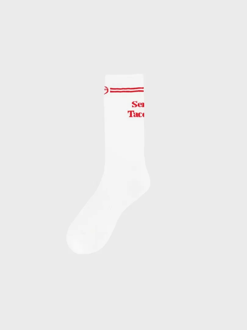 Sergio Tacchini For The Court>Prep Crew High Socks- White