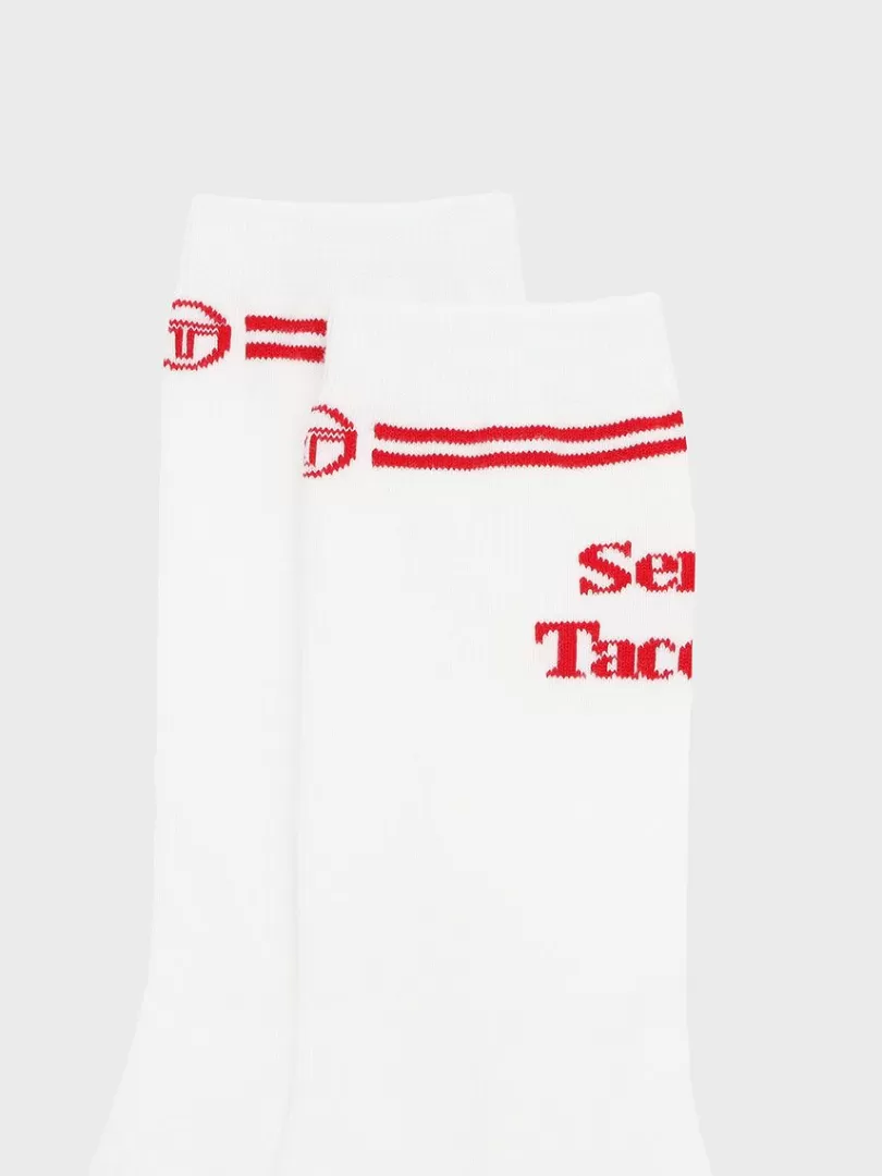 Sergio Tacchini For The Court>Prep Crew High Socks- White