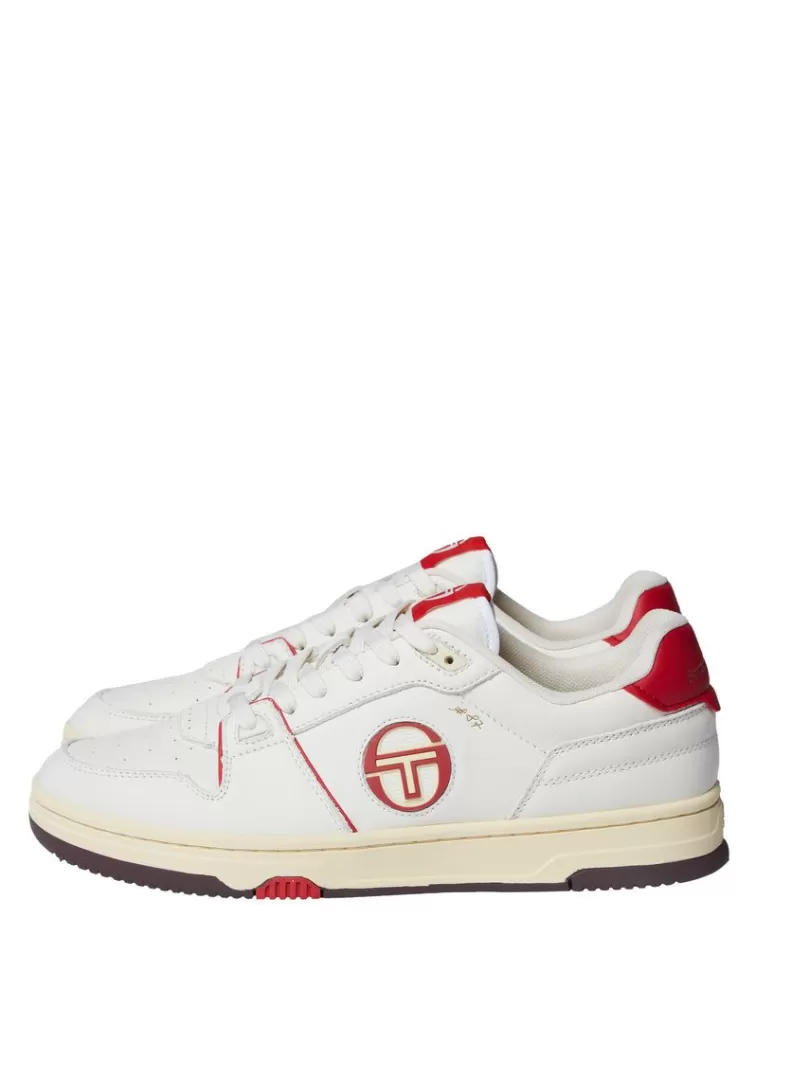 Sergio Tacchini Shoes>Prime Shot Da Sneaker- Antique White/ Almond Oil/ Adrenaline Red