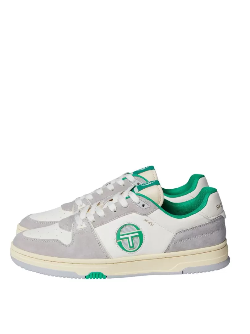 Sergio Tacchini Shoes>Prime Shot Da Sneaker- Antique White/ Almond Oil/ Bright Green