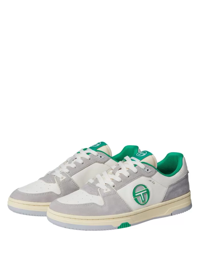 Sergio Tacchini Shoes>Prime Shot Da Sneaker- Antique White/ Almond Oil/ Bright Green