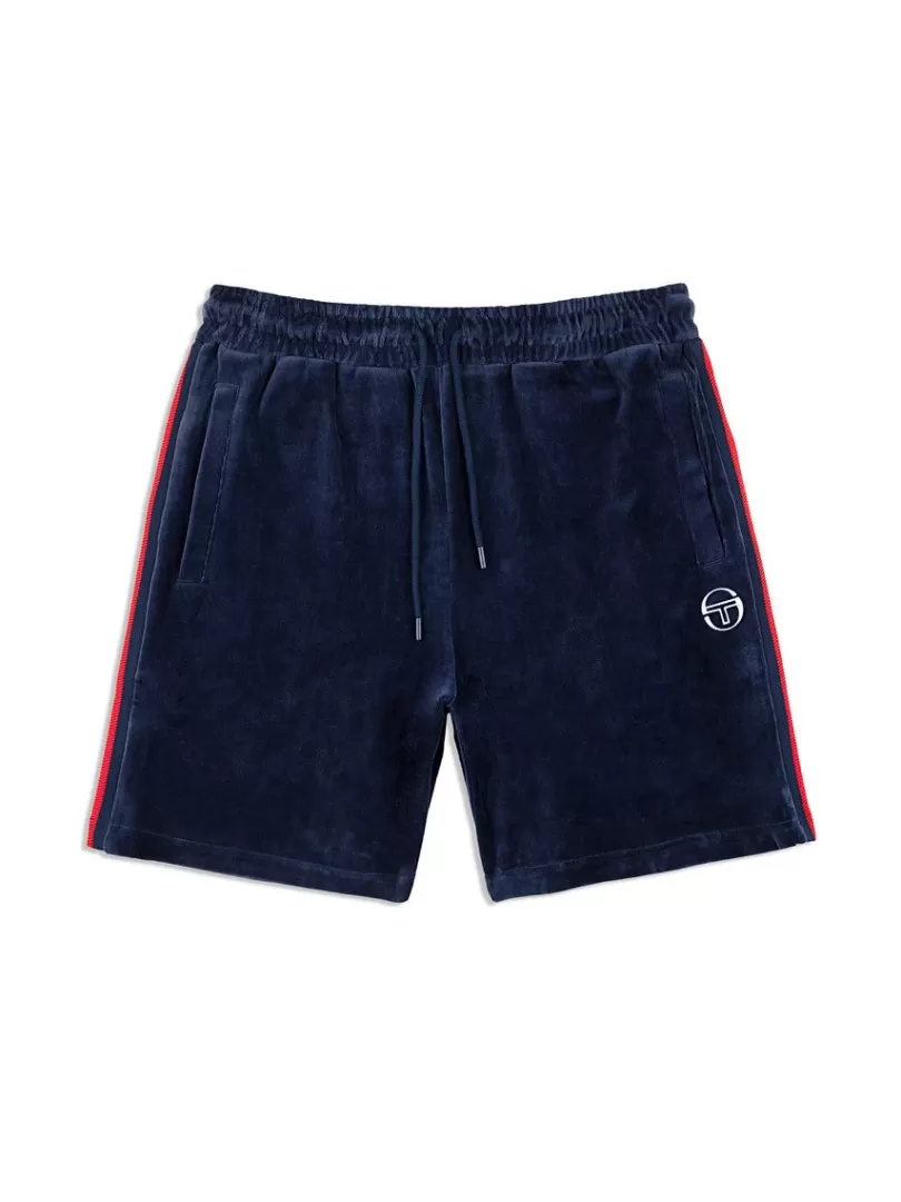 Sergio Tacchini Matching Separates>Primo Velour Short- Maritime Blue