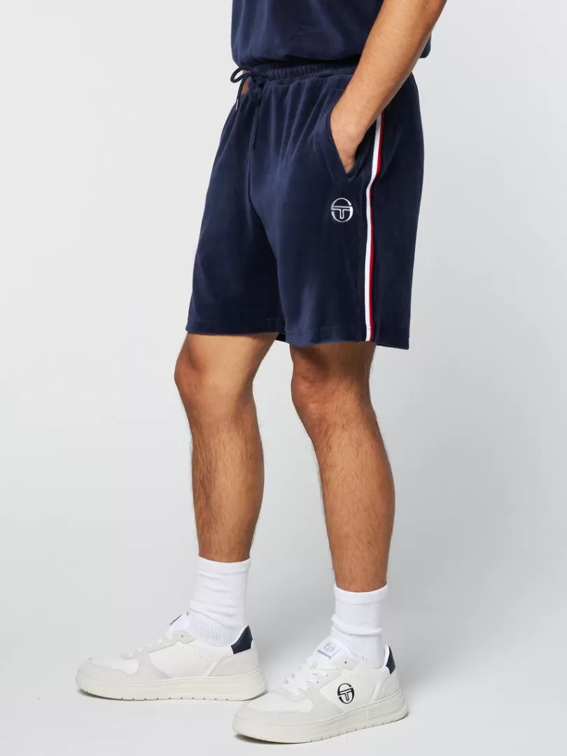 Sergio Tacchini Matching Separates>Primo Velour Short- Maritime Blue