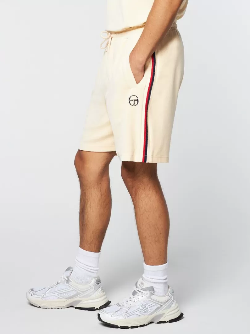 Sergio Tacchini Shorts And Swim>Primo Velour Short- Pearl Ivory