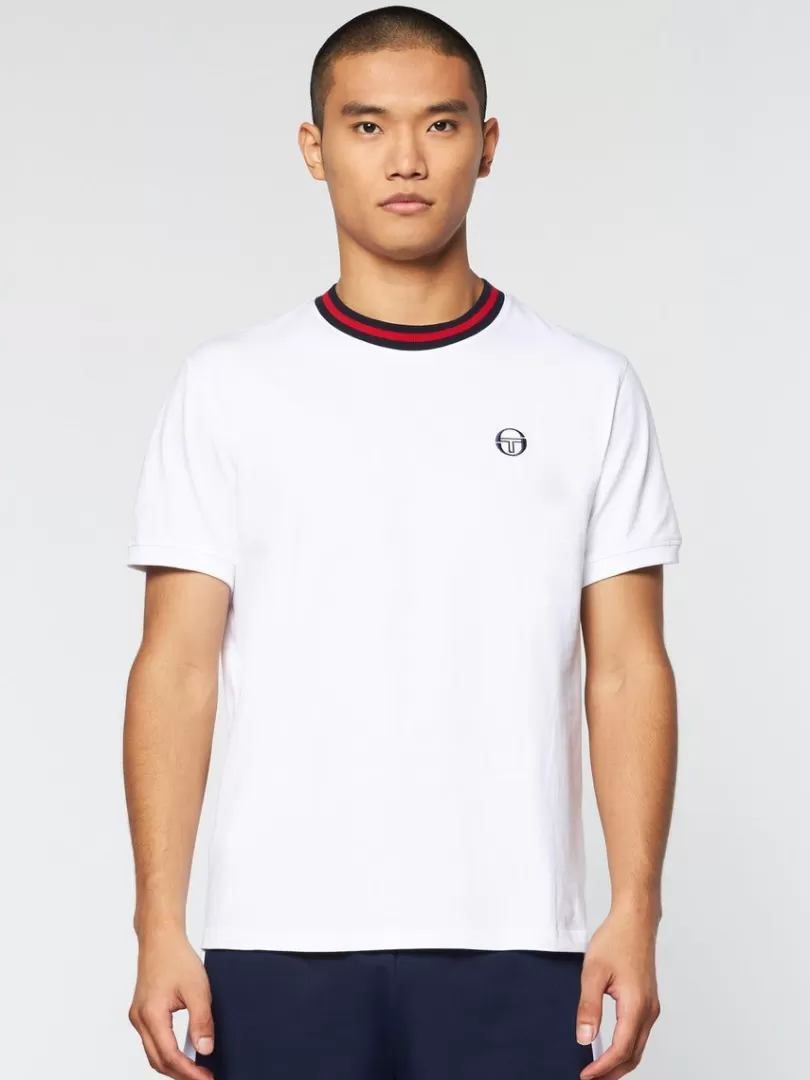 Sergio Tacchini Matching Separates>Rainer T-Shirt- White/ Adrenaline Rush