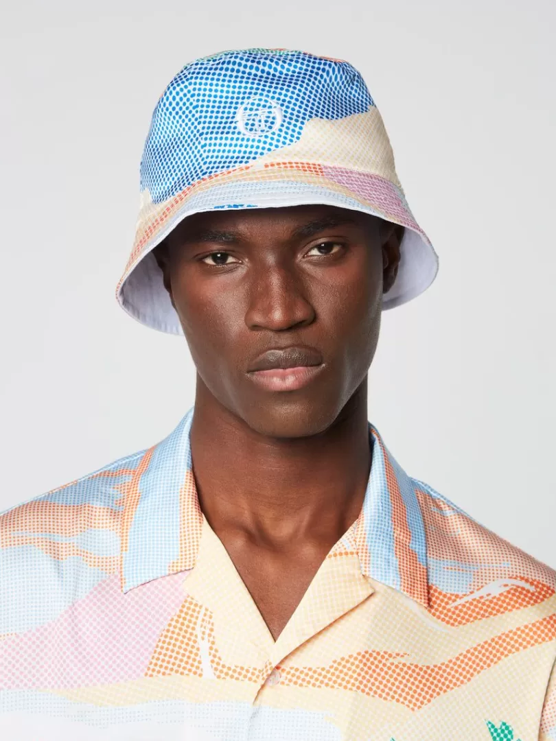 Sergio Tacchini View All>Riviera Reversible Bucket Hat- Deep Mint/ Multi