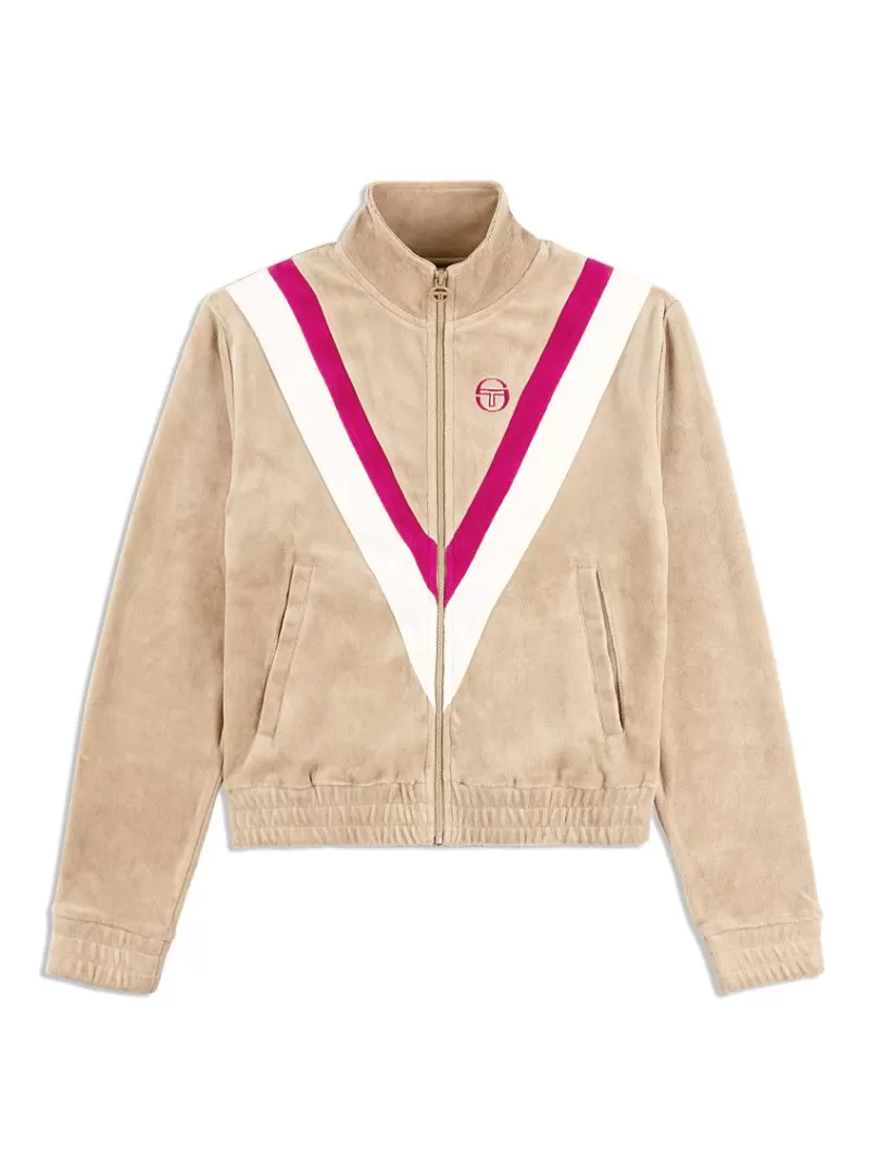 Sergio Tacchini Velour>Sara Velour Track Jacket- Humus