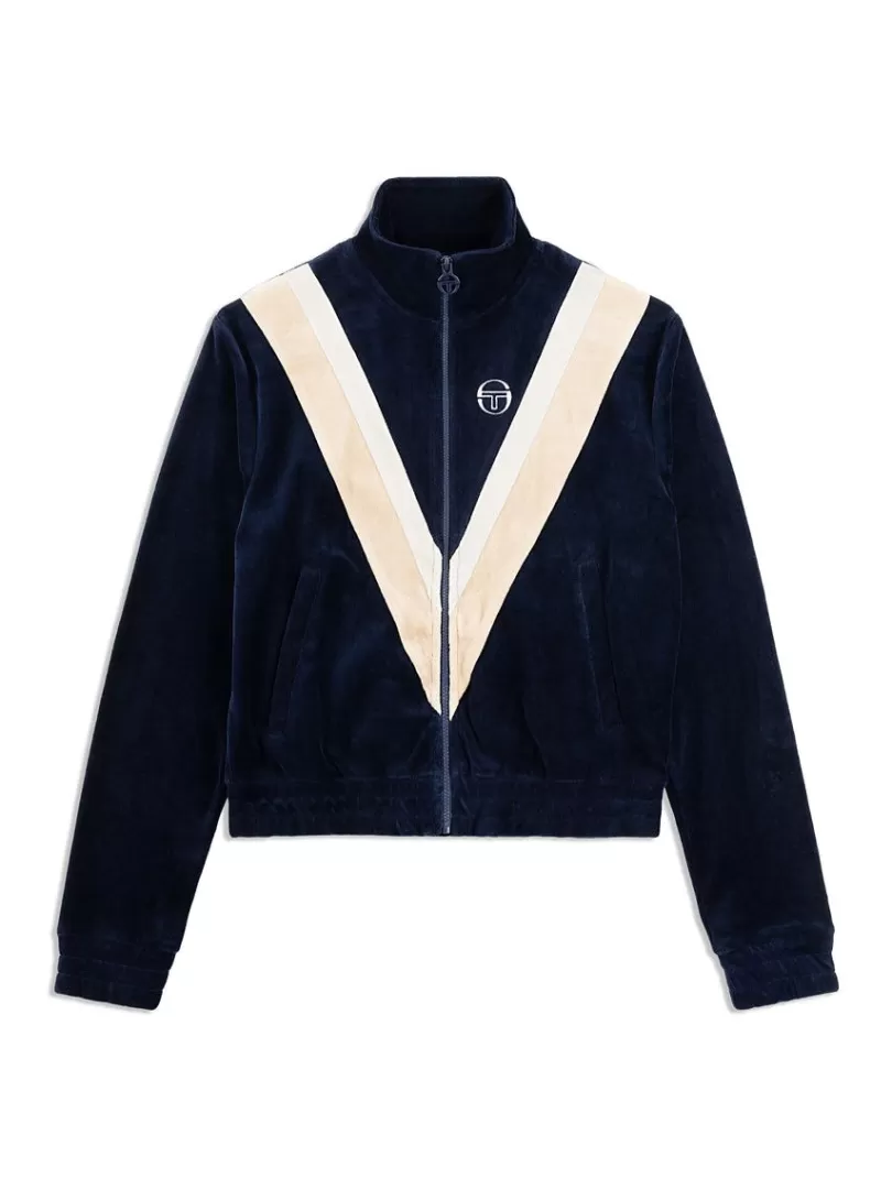 Sergio Tacchini Velour>Sara Velour Track Jacket- Maritime Blue