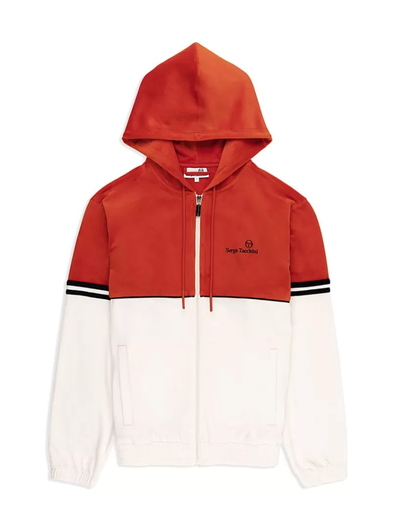 Sergio Tacchini Sweatshirts And Hoodies>Scopeto Full-Zip Velour Hoodie- Poinciana/ Gardenia