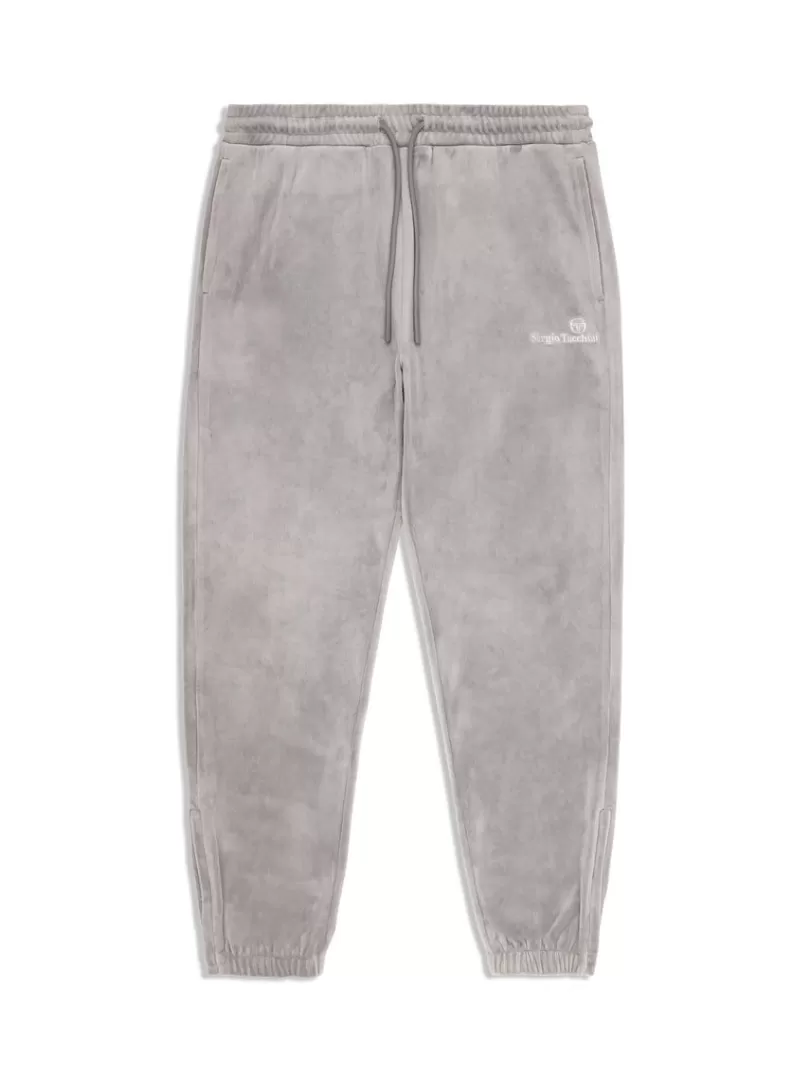 Sergio Tacchini Pants And Sweatpants>Scopeto Velour Pant- Sleet/ Gardenia