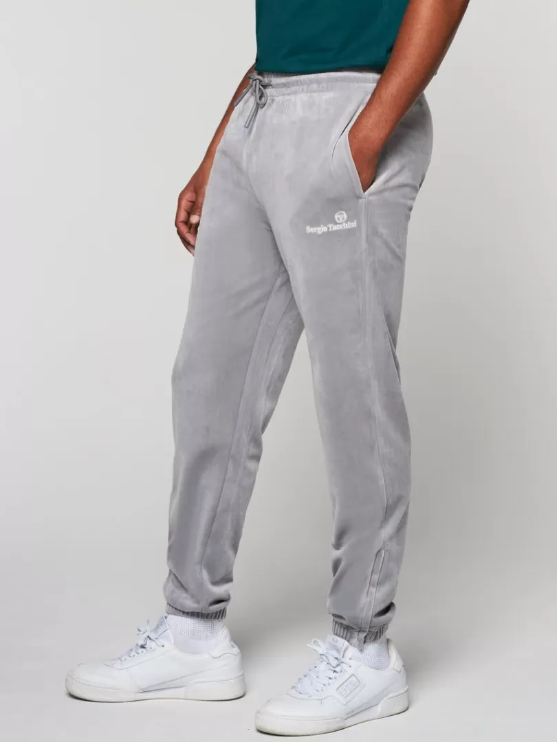 Sergio Tacchini Velour>Scopeto Velour Pant- Sleet/ Gardenia