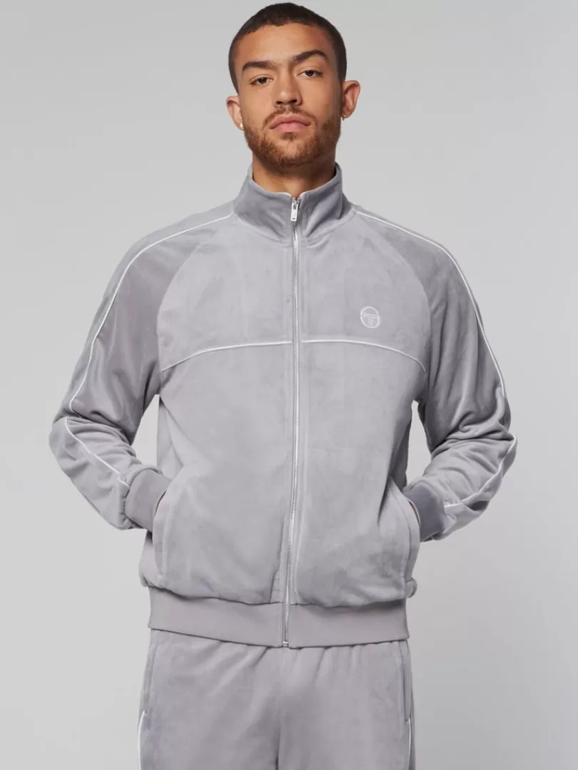 Sergio Tacchini Velour>Sovana Velour Track Jacket- Sleet