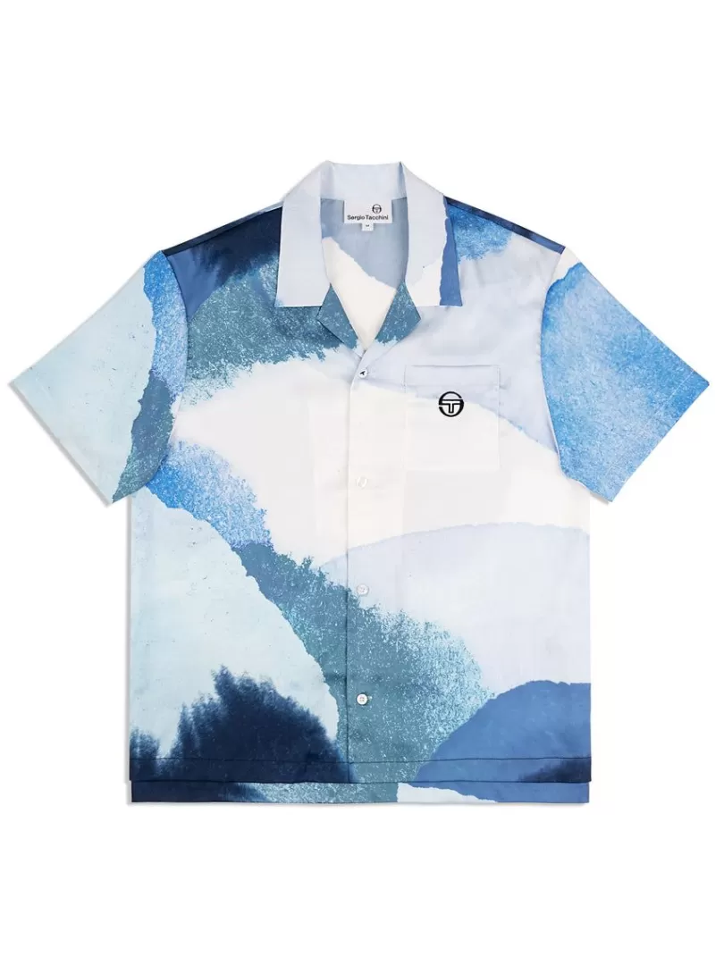 Sergio Tacchini Matching Separates>Spiaggia Cabana Shirt- Maritime Blue/ Multi