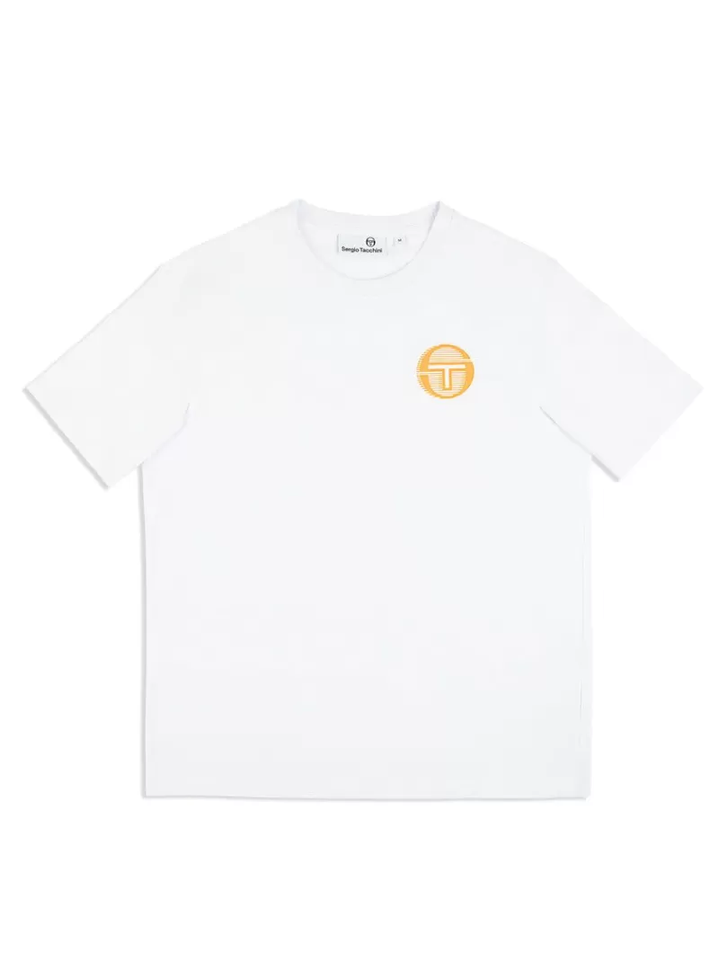 Sergio Tacchini The Essentials>Tenda T-Shirt- Brilliant White/ Tangerine