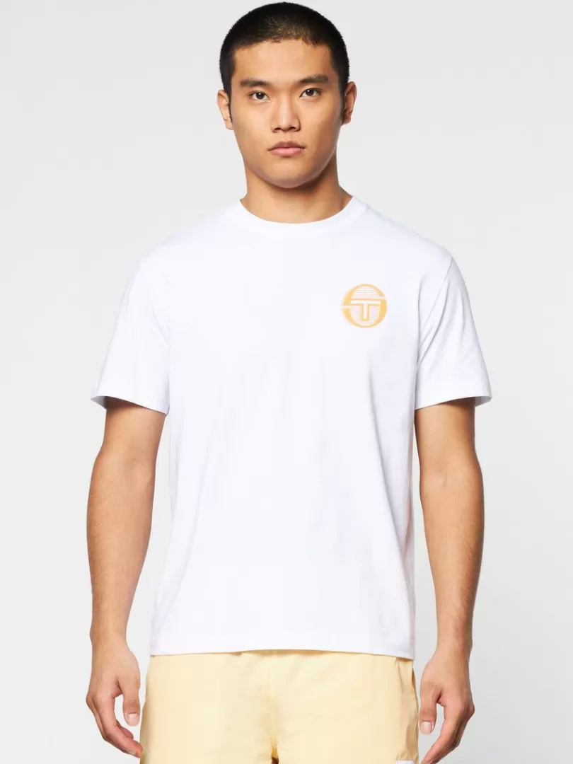 Sergio Tacchini The Essentials>Tenda T-Shirt- Brilliant White/ Tangerine