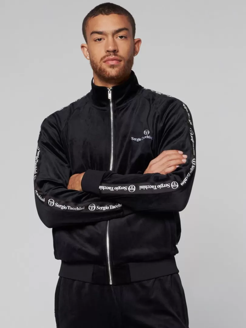 Sergio Tacchini Velour>Tipo Velour Track Jacket- Black