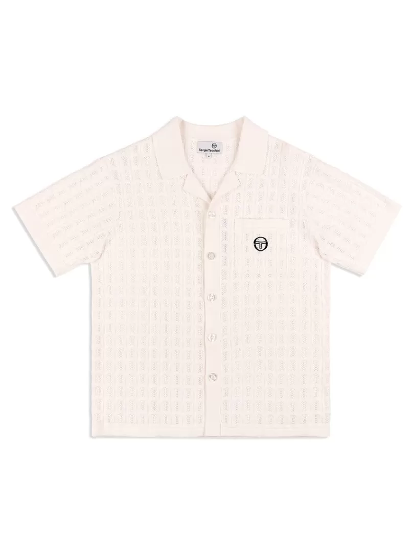 Sergio Tacchini Knitwear>Ulivo Crochet Shirt- Brilliant White