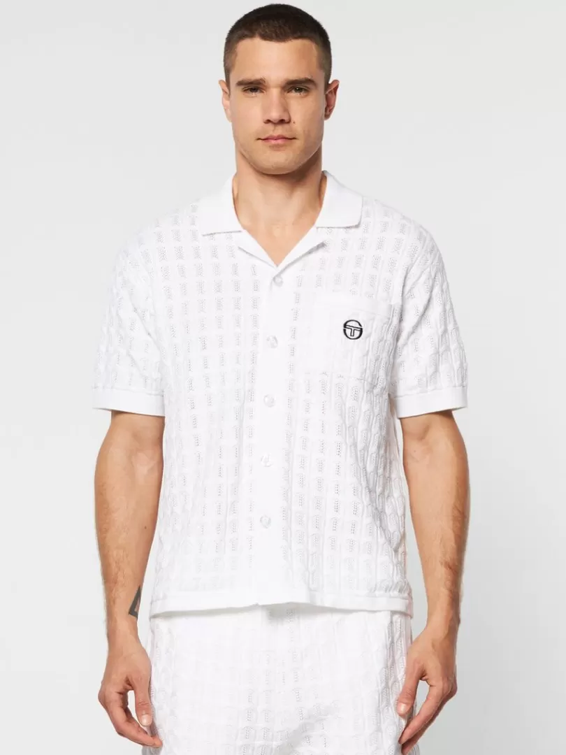 Sergio Tacchini T-Shirts>Ulivo Crochet Shirt- Brilliant White