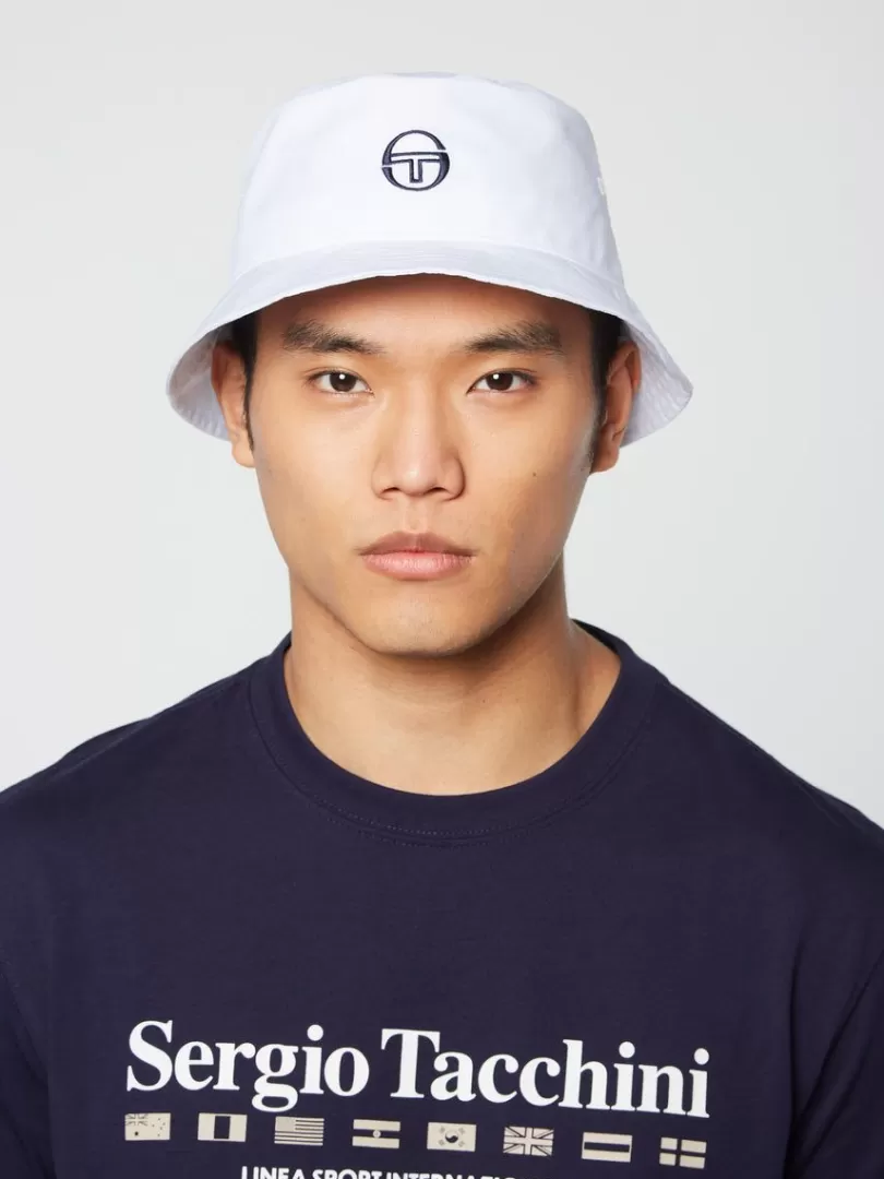 Sergio Tacchini For The Court>Vacanza Bucket Hat- Brilliant White