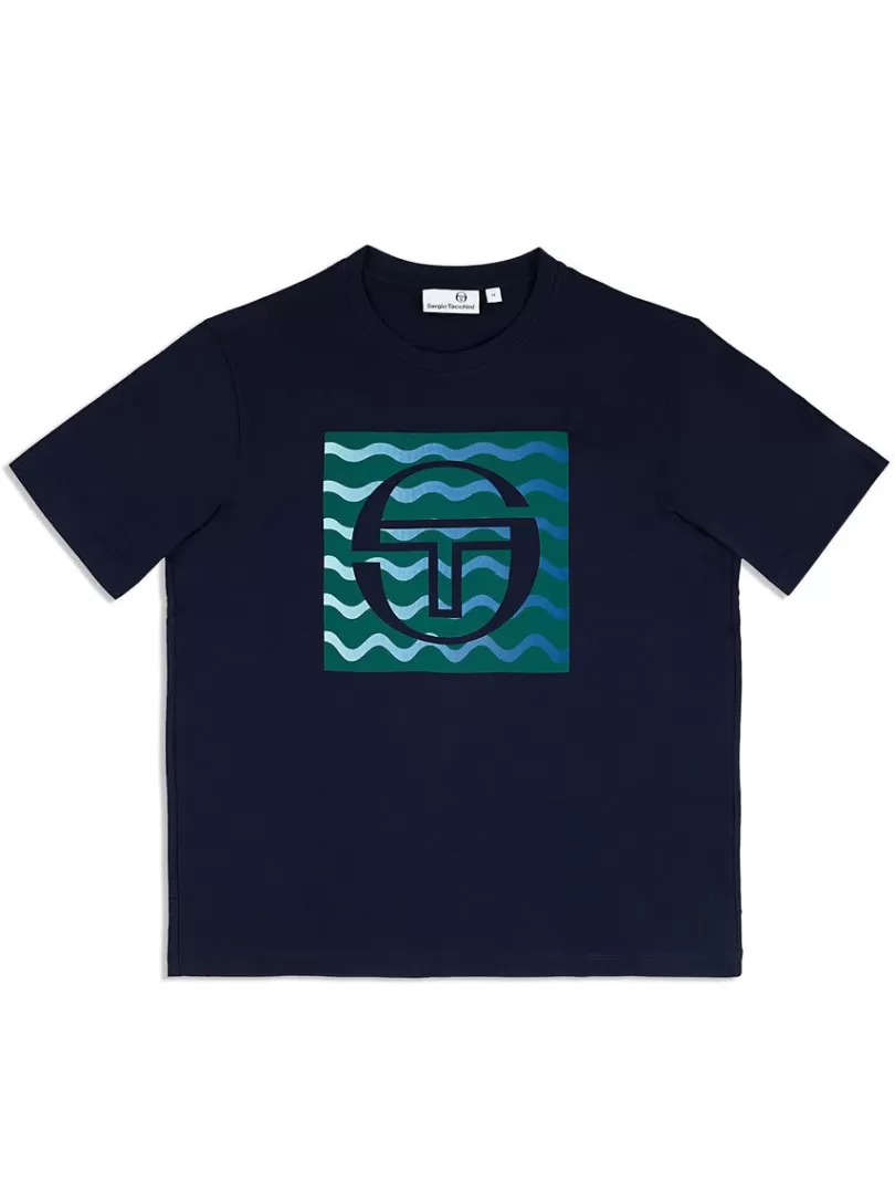 Sergio Tacchini T-Shirts>Veloce T-Shirt- Maritime Blue