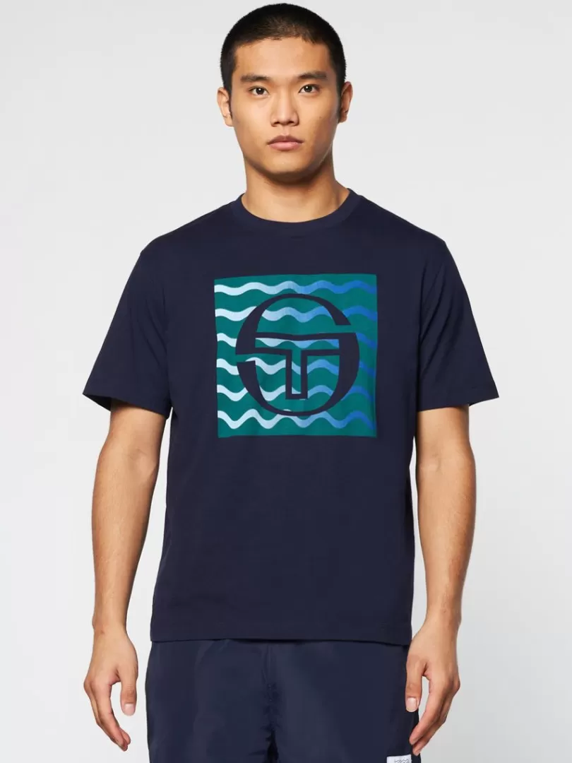 Sergio Tacchini T-Shirts>Veloce T-Shirt- Maritime Blue