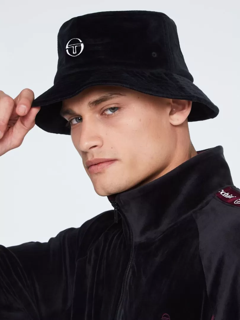 Sergio Tacchini View All>Velour Bucket Hat-Black