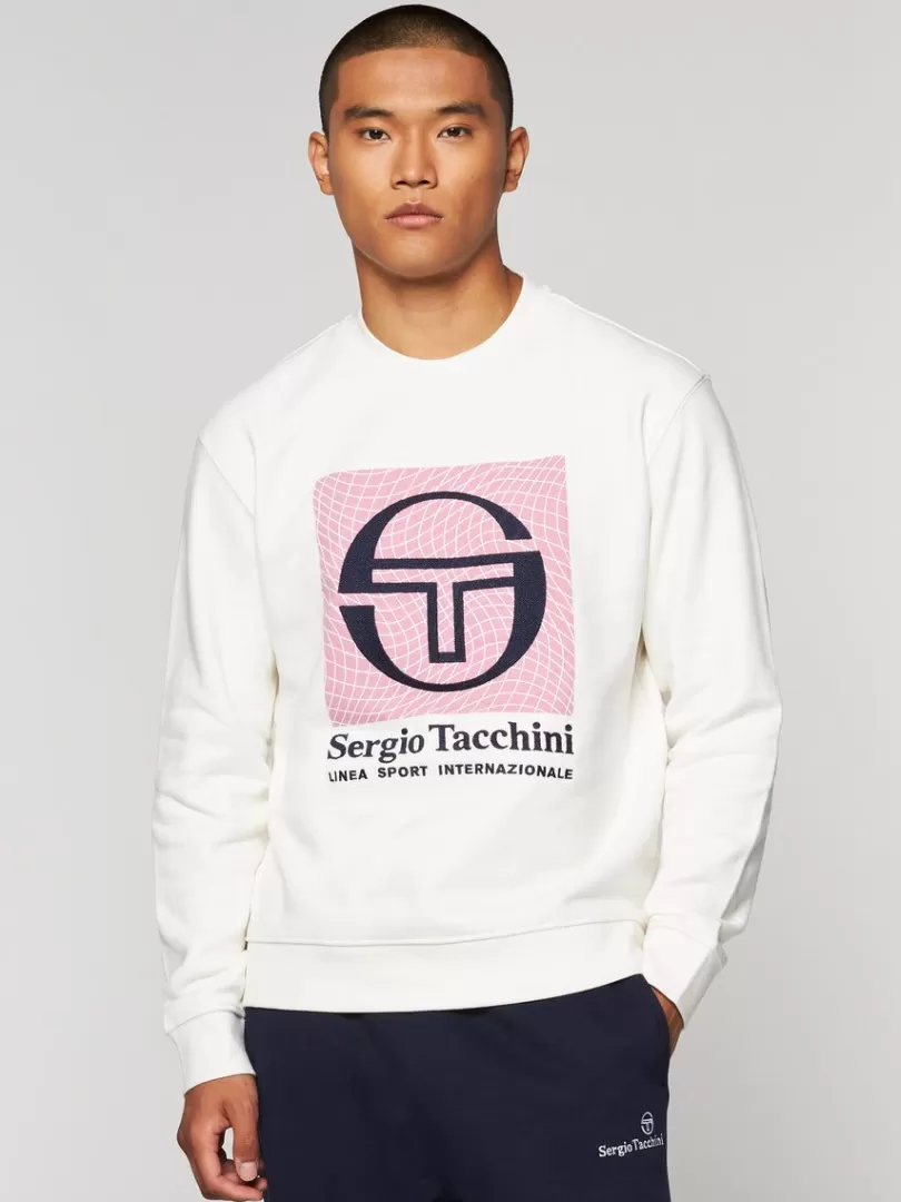 Sergio Tacchini Sweatshirts And Hoodies>Warp Crewneck- Gardenia