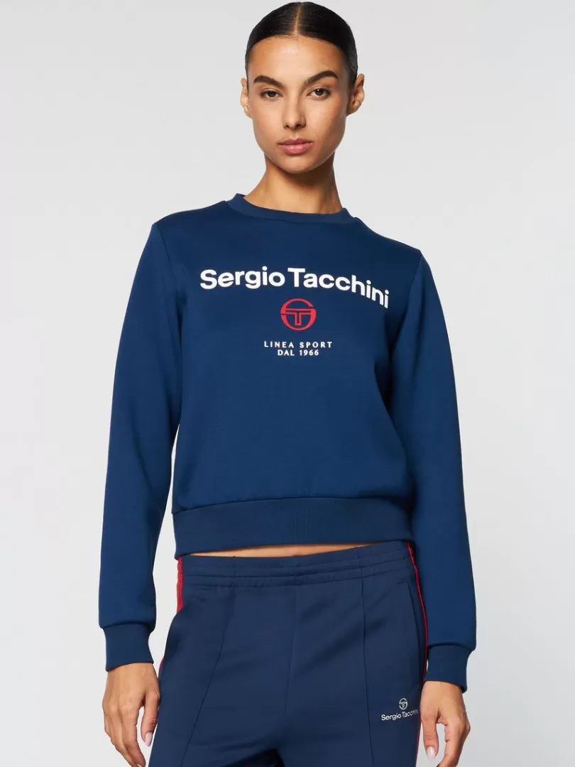 Sergio Tacchini For The Court>Women'S Linea Sport Crewneck- Maritime Blue