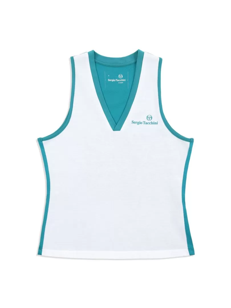 Sergio Tacchini Tops And Sports Bras>Women'S Vigentino Tennis V-Neck Tank Top- White